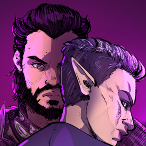 Dragon Age | Lucanis and Raven (they/them), commission for a friend.